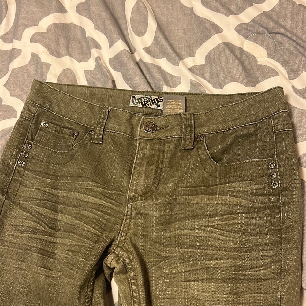 Green Crest Boot Cut Jeans